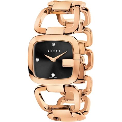 gucci ya125409|Gucci G Black Diamond Dial Rose Gold.